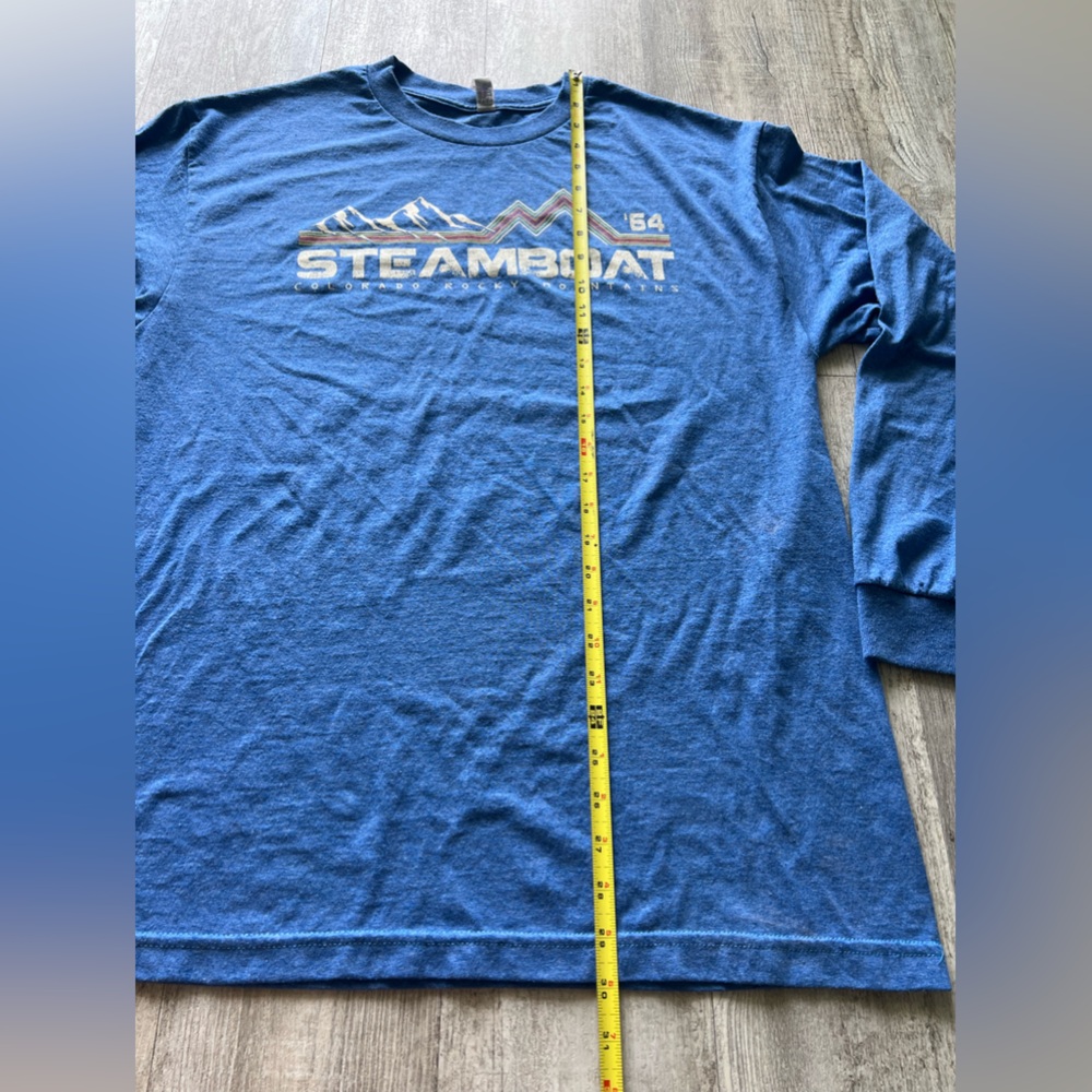 Steamboat Springs Colorado Long Sleeve Tee Blue Mountain Graphic Large - Picture 5 of 10